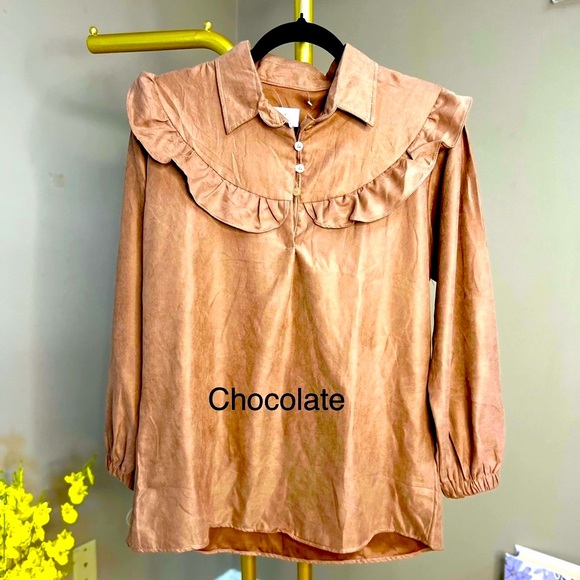 Cream Ruffled Women's Top - Picture 5 of 8